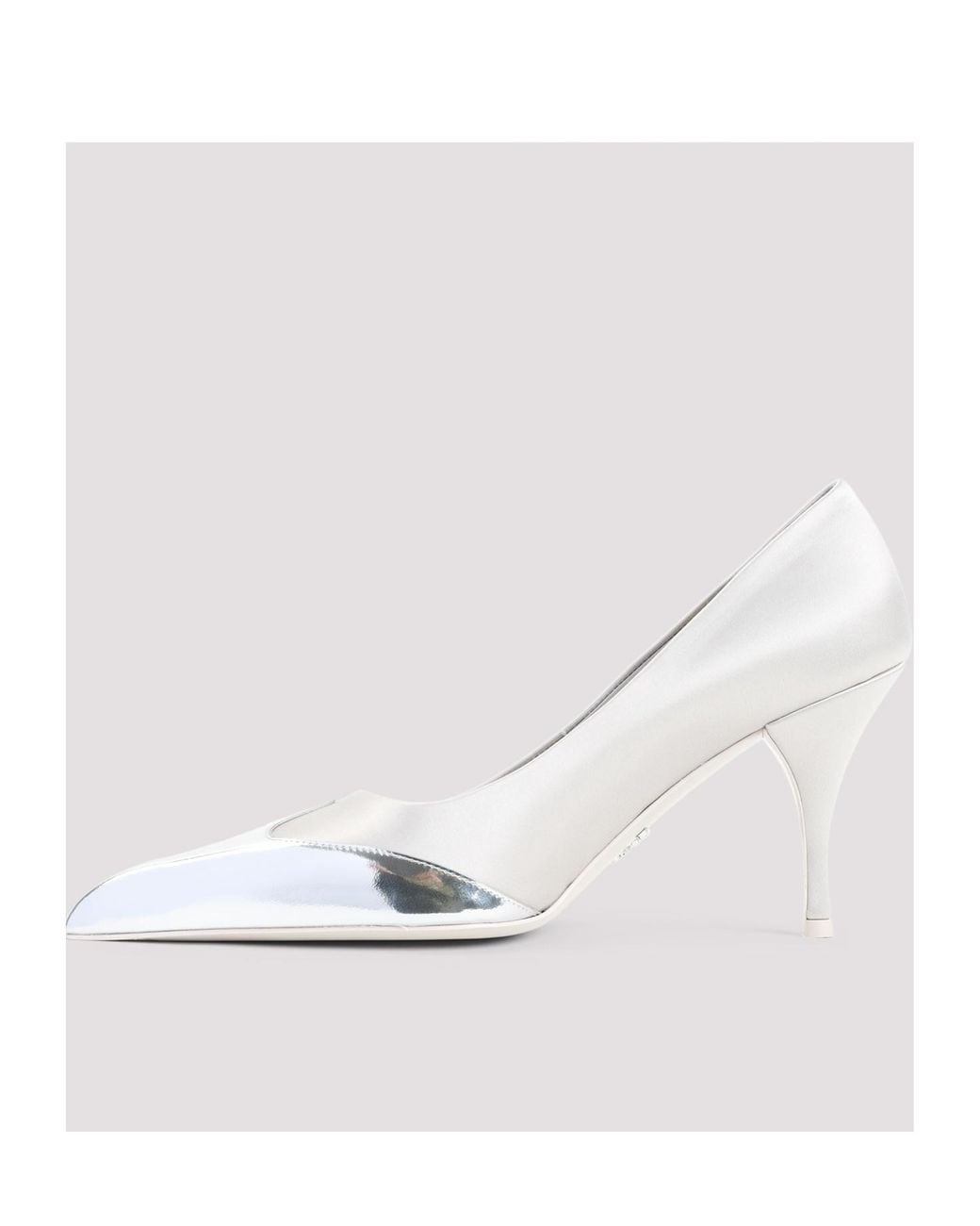 Prada White Pointed Toe Slip-On Pumps