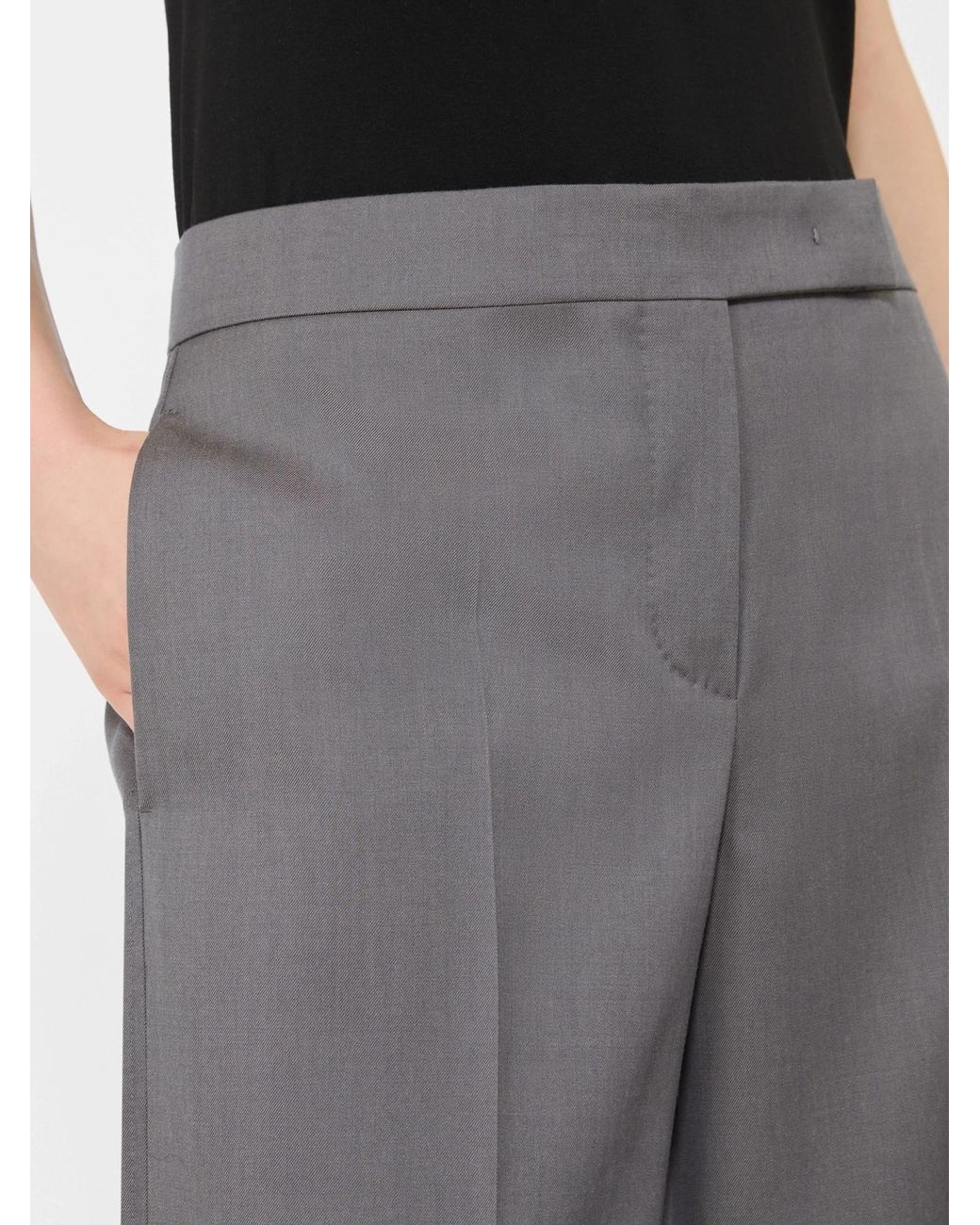 Max Mara Gray Serio Pressed Crease Tailored Pants