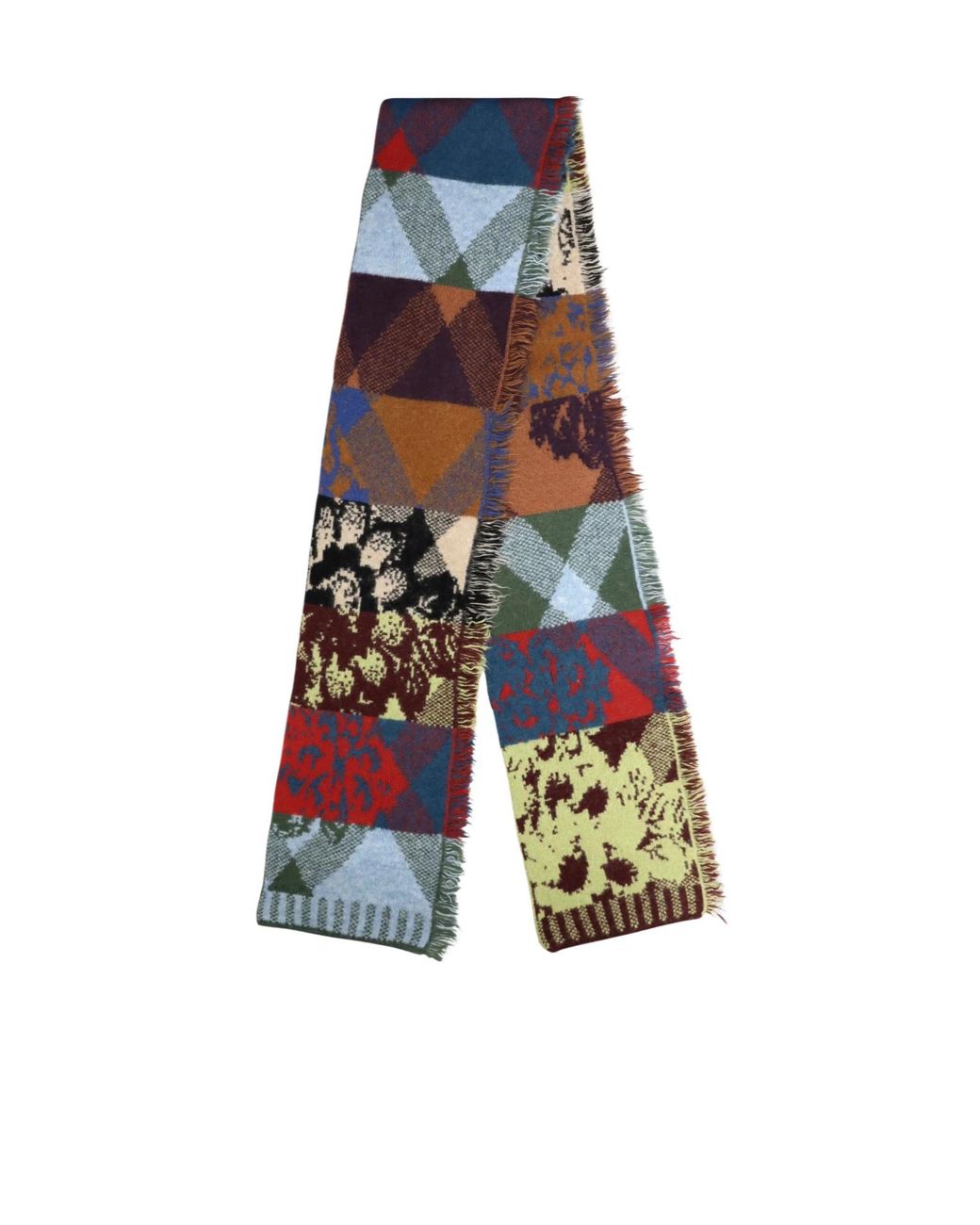 Dries Van Noten Blue Tasseled Scarf for men