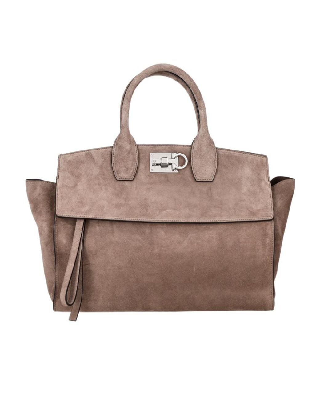 Ferragamo Brown Studio Soft Suede Tote Bag