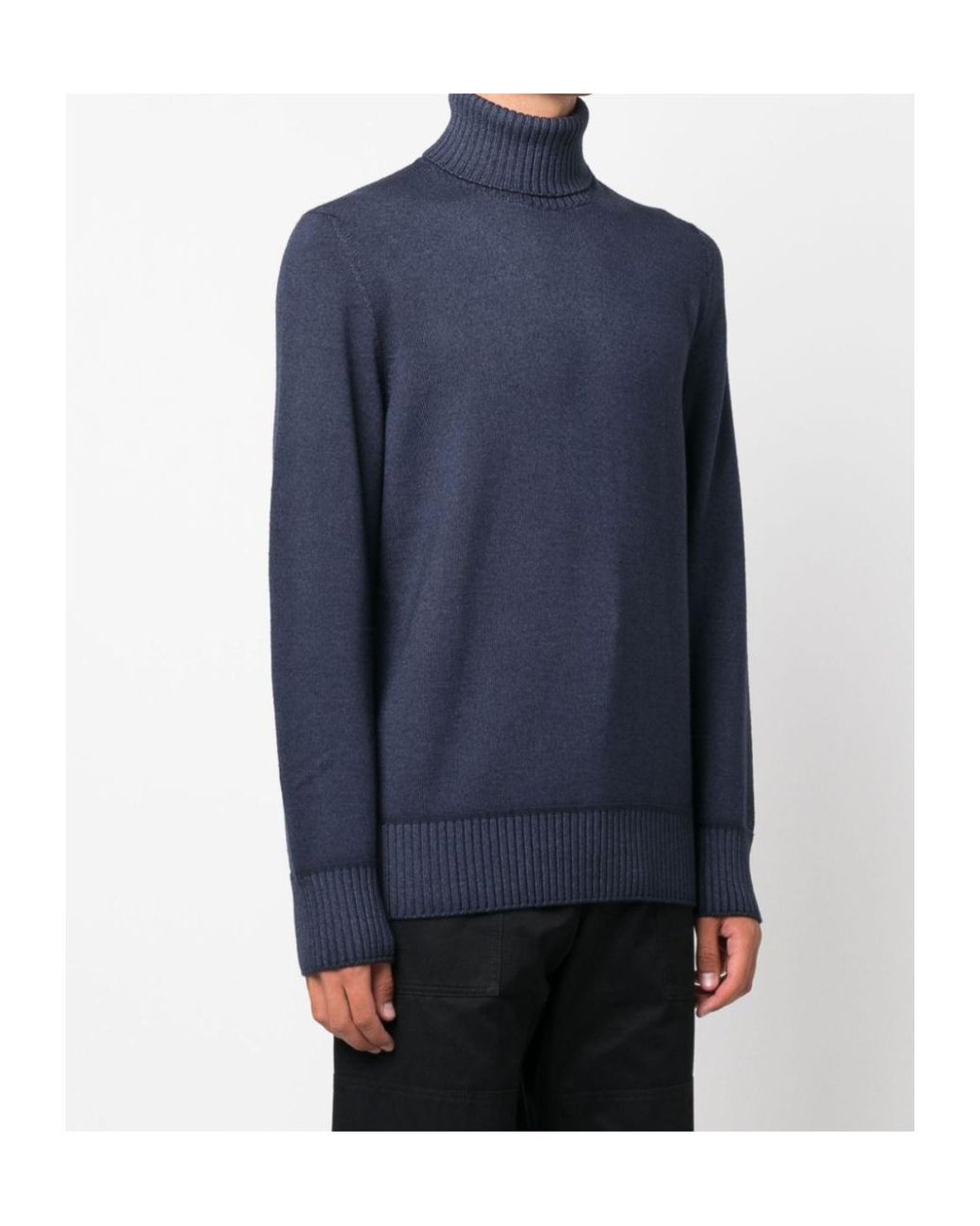 Drumohr Blue Roll-Neck Wool Jumper for men
