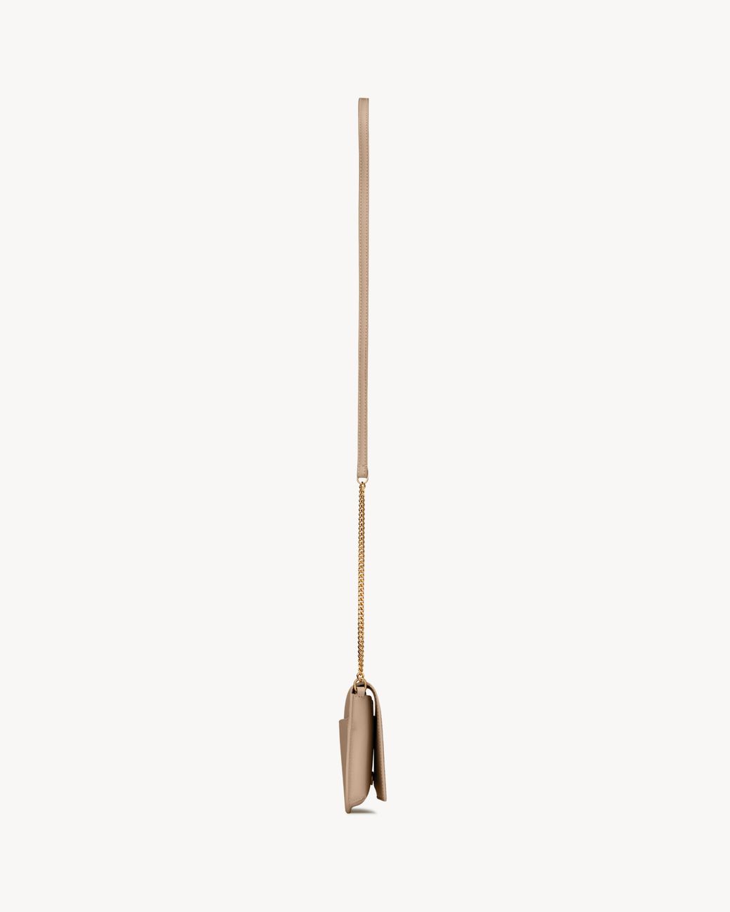 Saint Laurent White Monogram Smooth Leather Shoulder Strap Phone Pocket