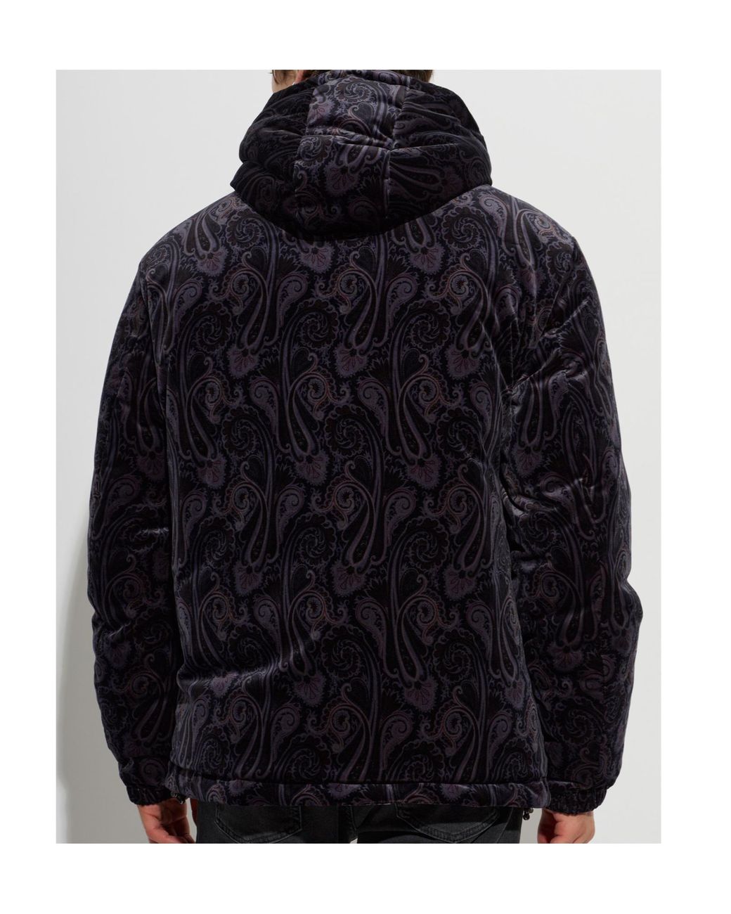 Etro Blue Paisley Padded Hooded Jacket for men