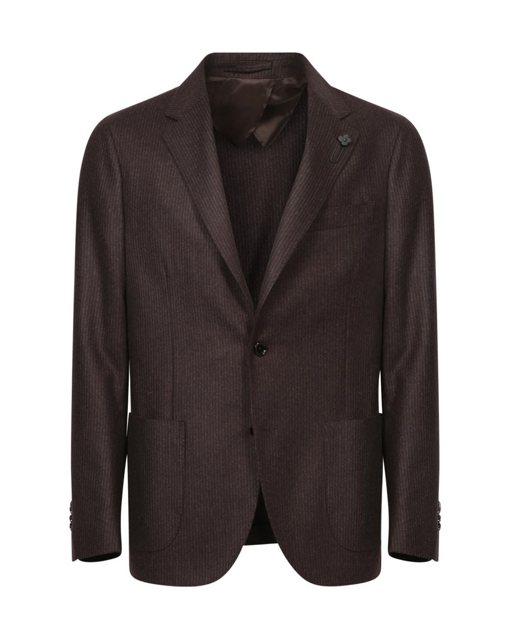 Lardini Black Single Breasted Striped Two-Piece Suit for men