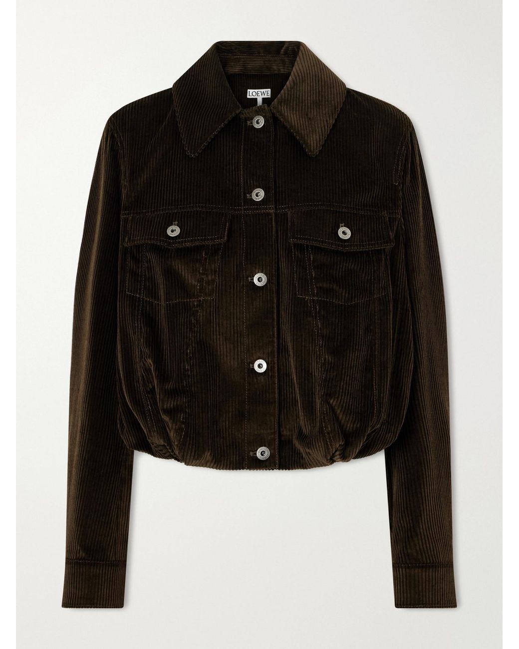 Loewe Brown Cropped Corduroy Jacket