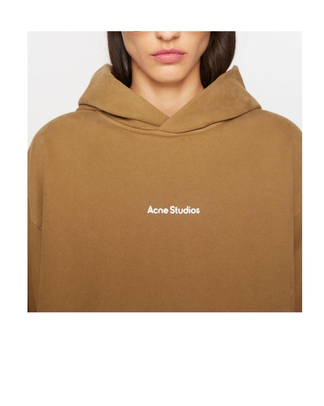 Acne Natural Logo Printed Drop Shoulder Hoodie