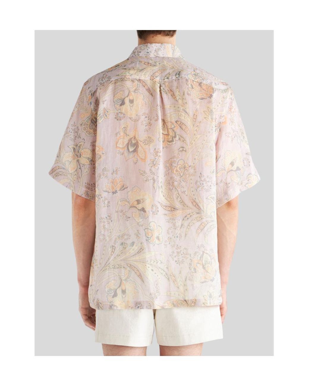 Etro White Paisley Bandana Printed Short Sleeved Shirt for men