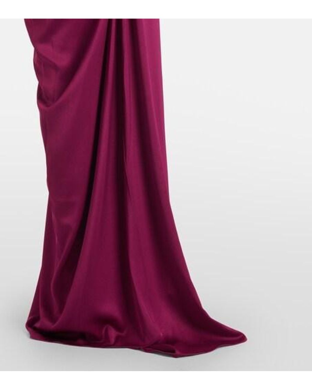 Alex Perry Purple Draped Satin Crêpe Bustier Gown