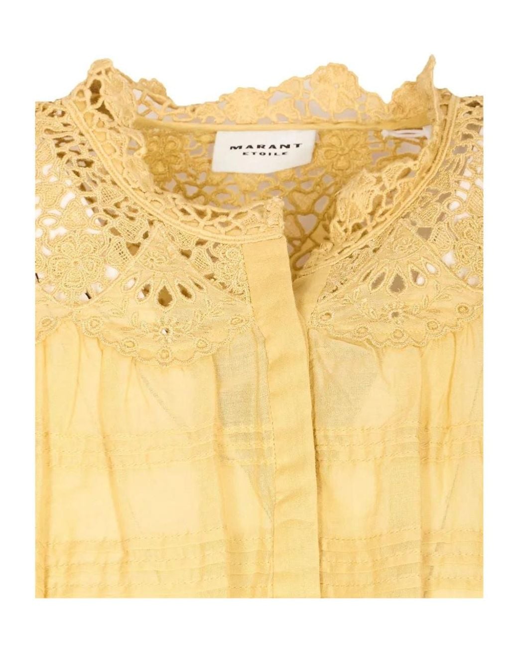 Isabel Marant Natural Polly Cotton And Floral Lace Blous