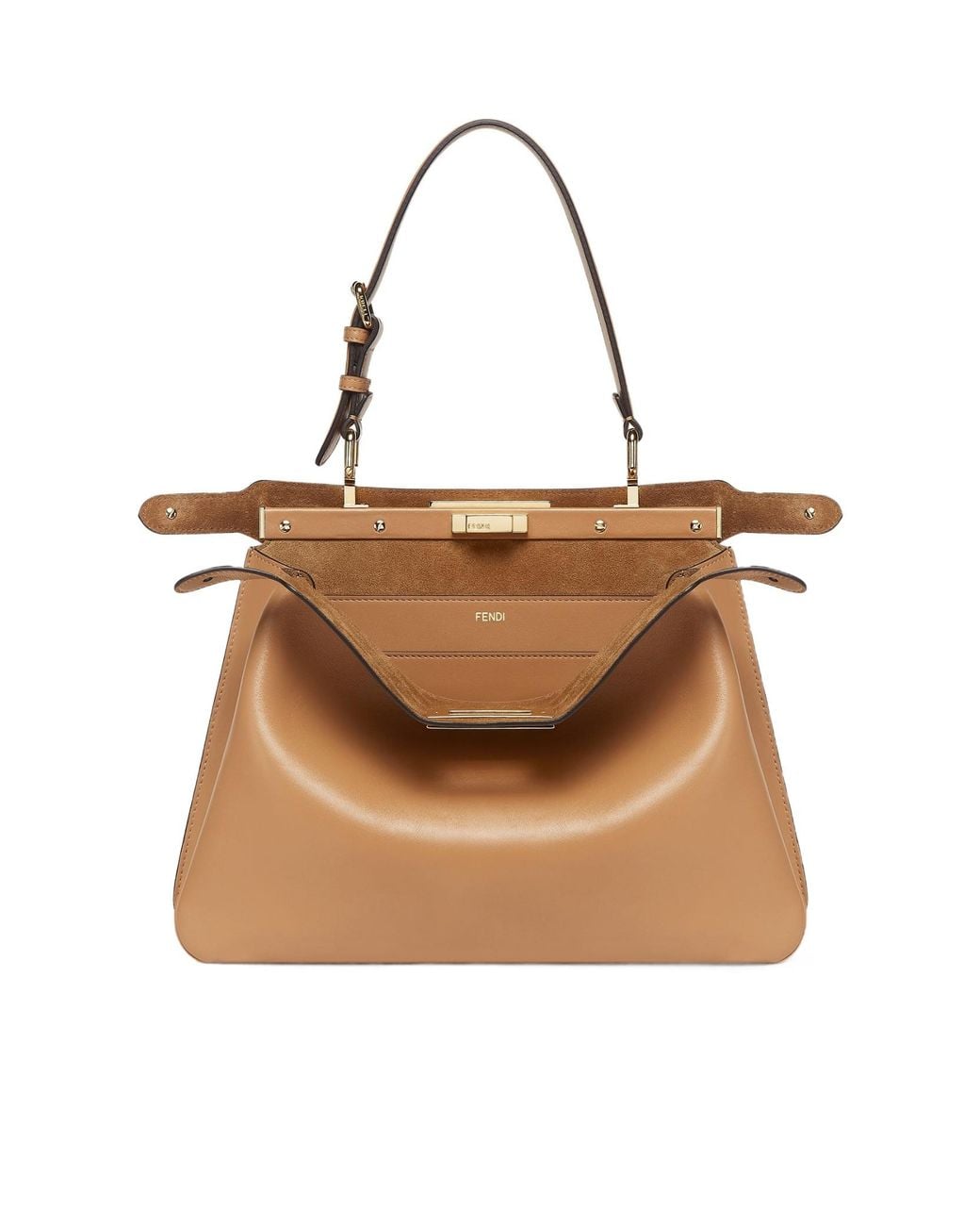 Fendi Brown Peekaboo Soft Medium Tote Bag