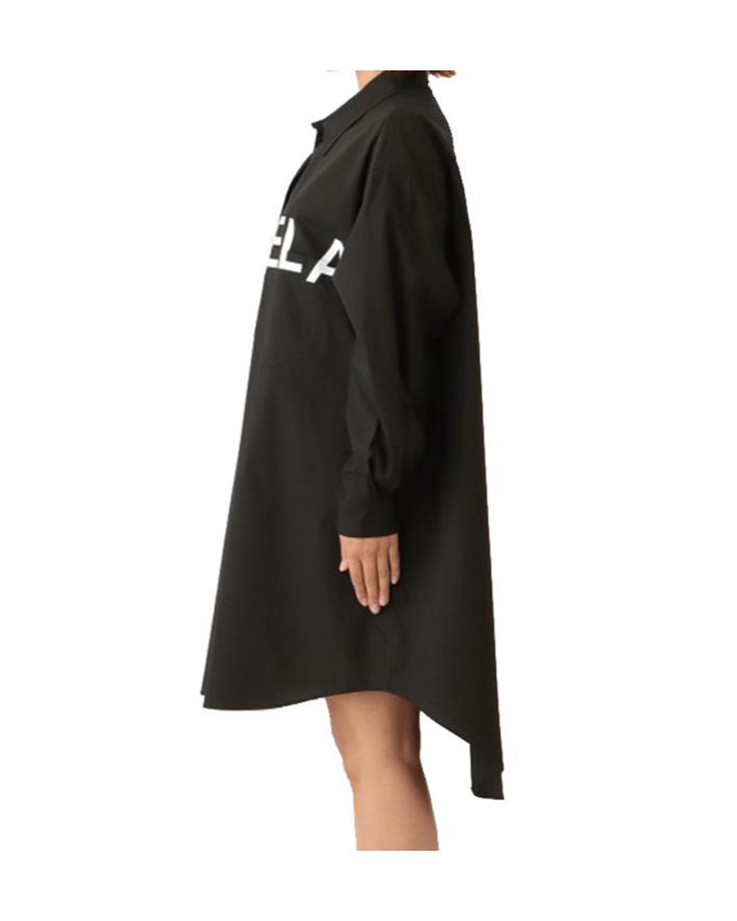 Maison Margiela Black 6 Logo Shirt Dress