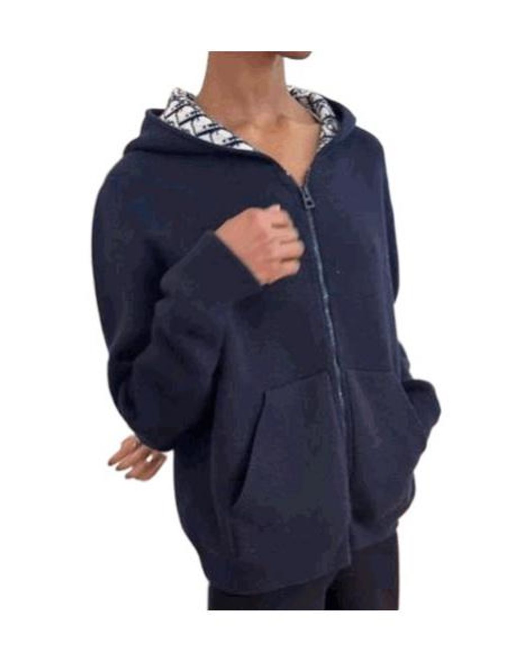 Dior Gray Hooded Zipped Cardigan