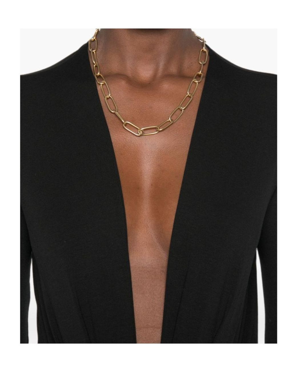 ANDAMANE Black Zelda Deep V-Neck Bodysuit