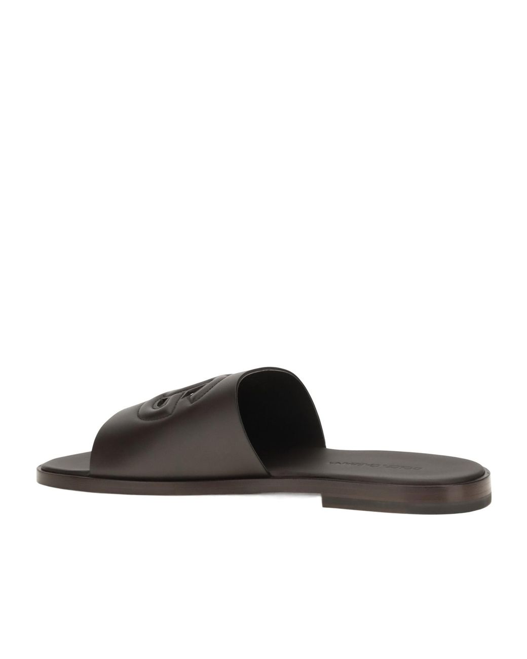 Dolce & Gabbana Brown Logo Embossed Slides for men
