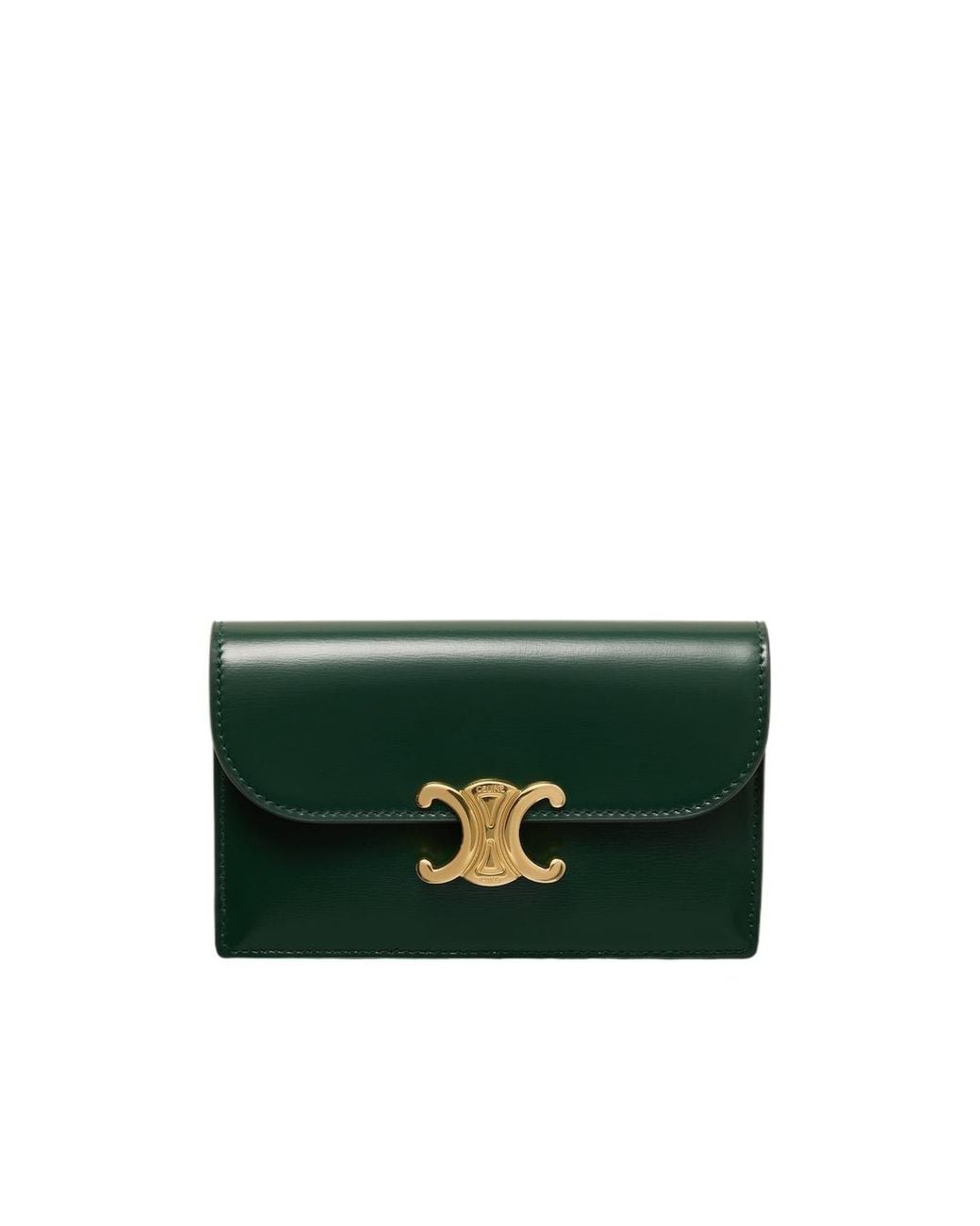 Céline Green Long Flap Card Holder