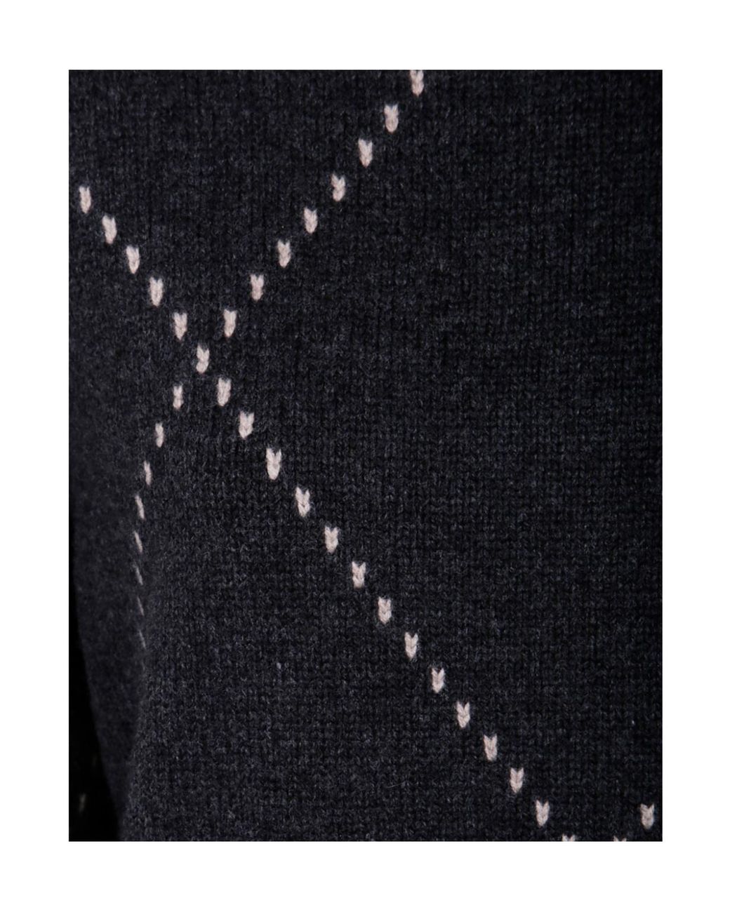 Gran Sasso Blue Diamond Intarsia Crew Neck Jumper for men