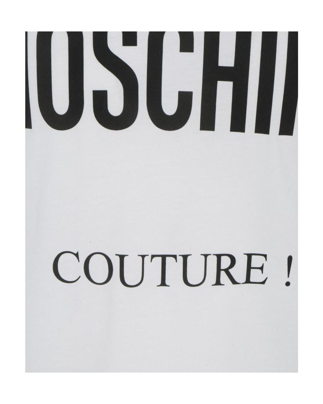 Moschino White Logo Printed Crewneck T-Shirt for men