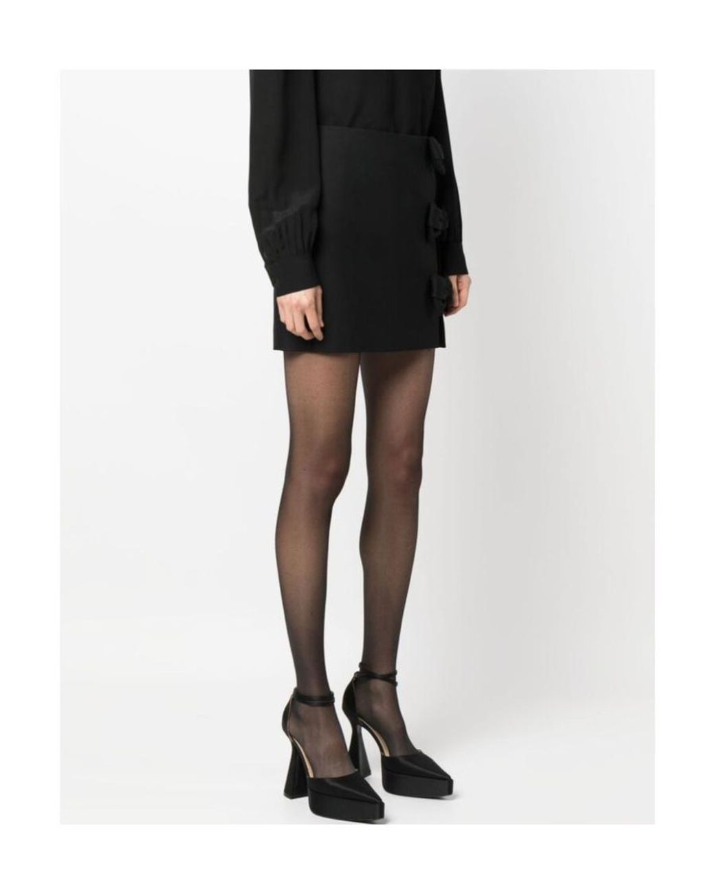 Valentino Black Bow Detailed Mini Skirt