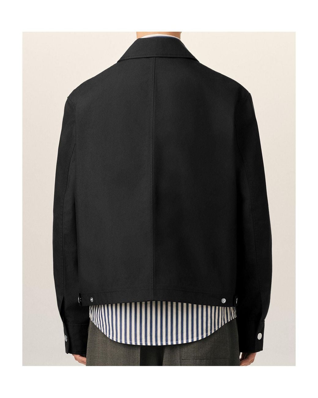 AMI Black Nylon Jacket With Ami De Coeur for men