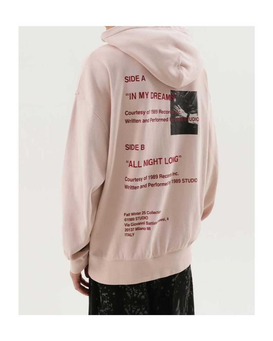 1989 STUDIO Pink Logo Hooded Sweater for men
