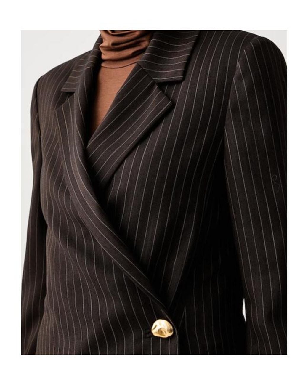 Marella Brown Pinstriped Blazer