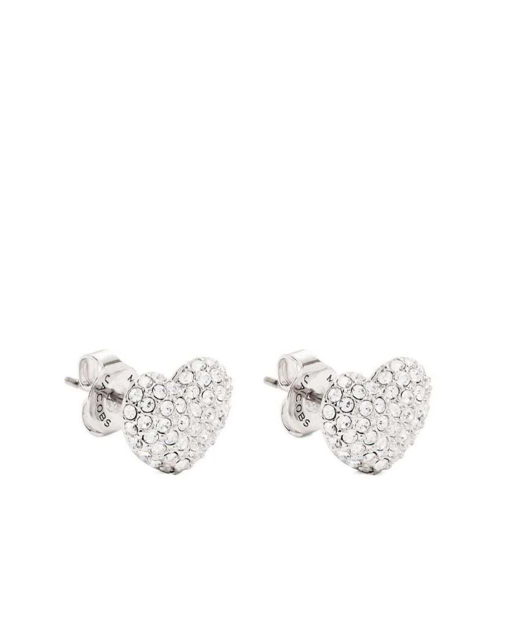 Marc Jacobs White The Heart Pave Earrings