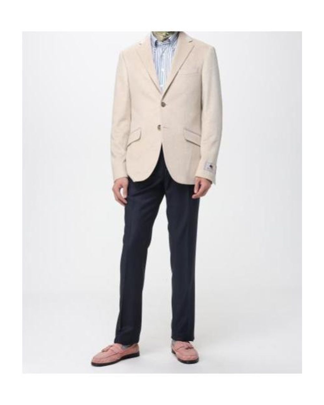 Etro Natural Paisley-Lined Cashmere Jacket for men