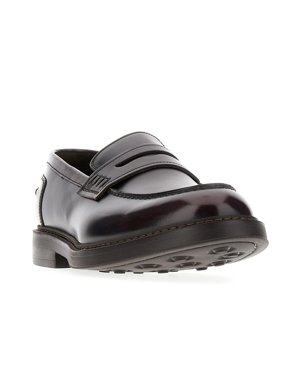 Doucal's Black High-Shine Slip-On Loafers for men