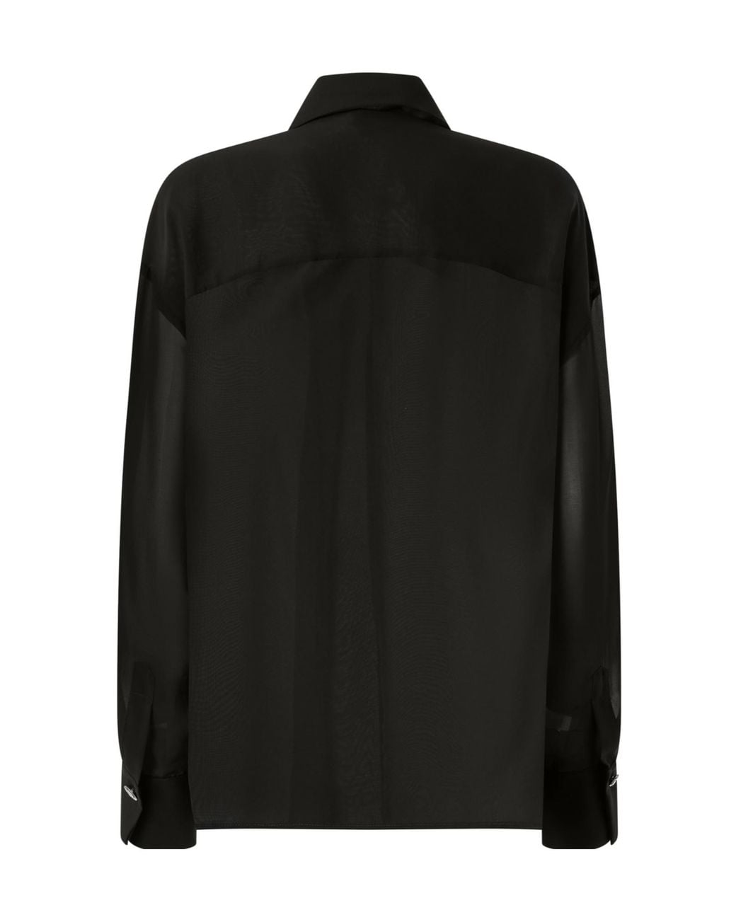 Pinko Black Sheer Long-Sleeve Shirt