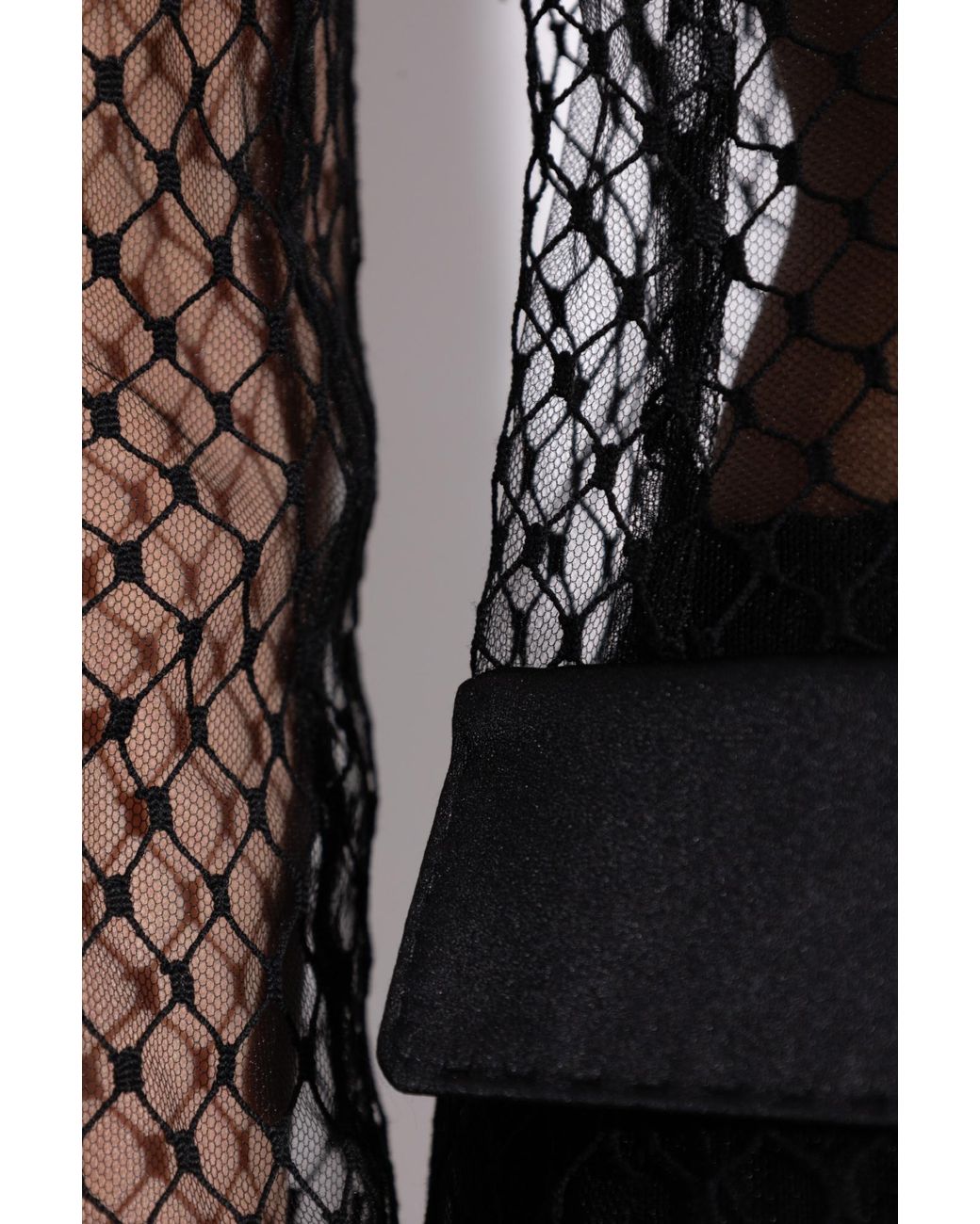 Dolce & Gabbana Black Single-Breasted Mesh Tuxedo Jacket