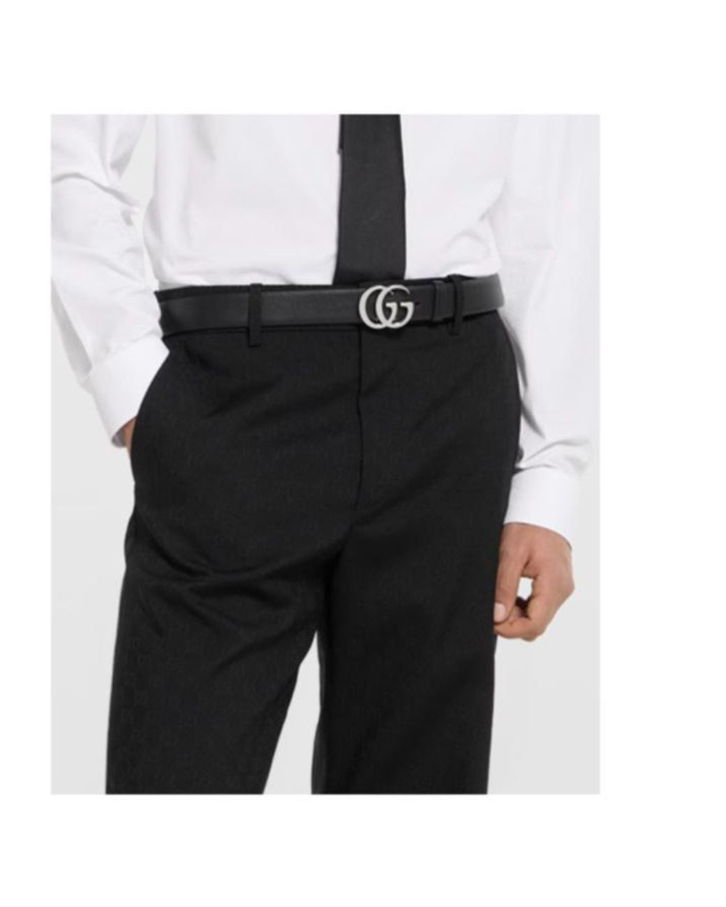 Gucci White Gg Running Leather Belt for men