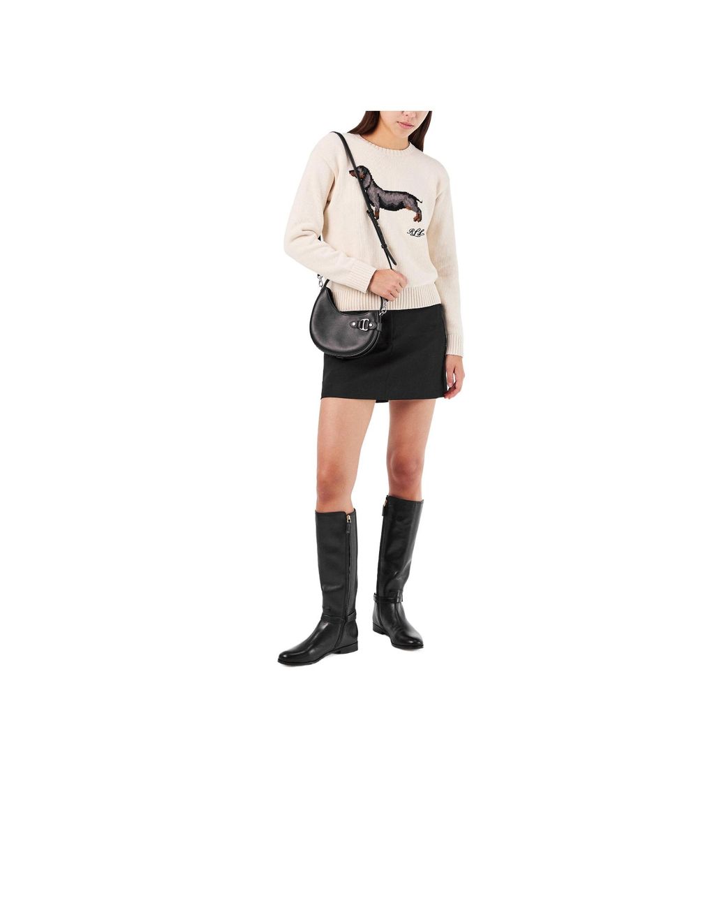 Ralph Lauren Black Leather Knee-High Boot