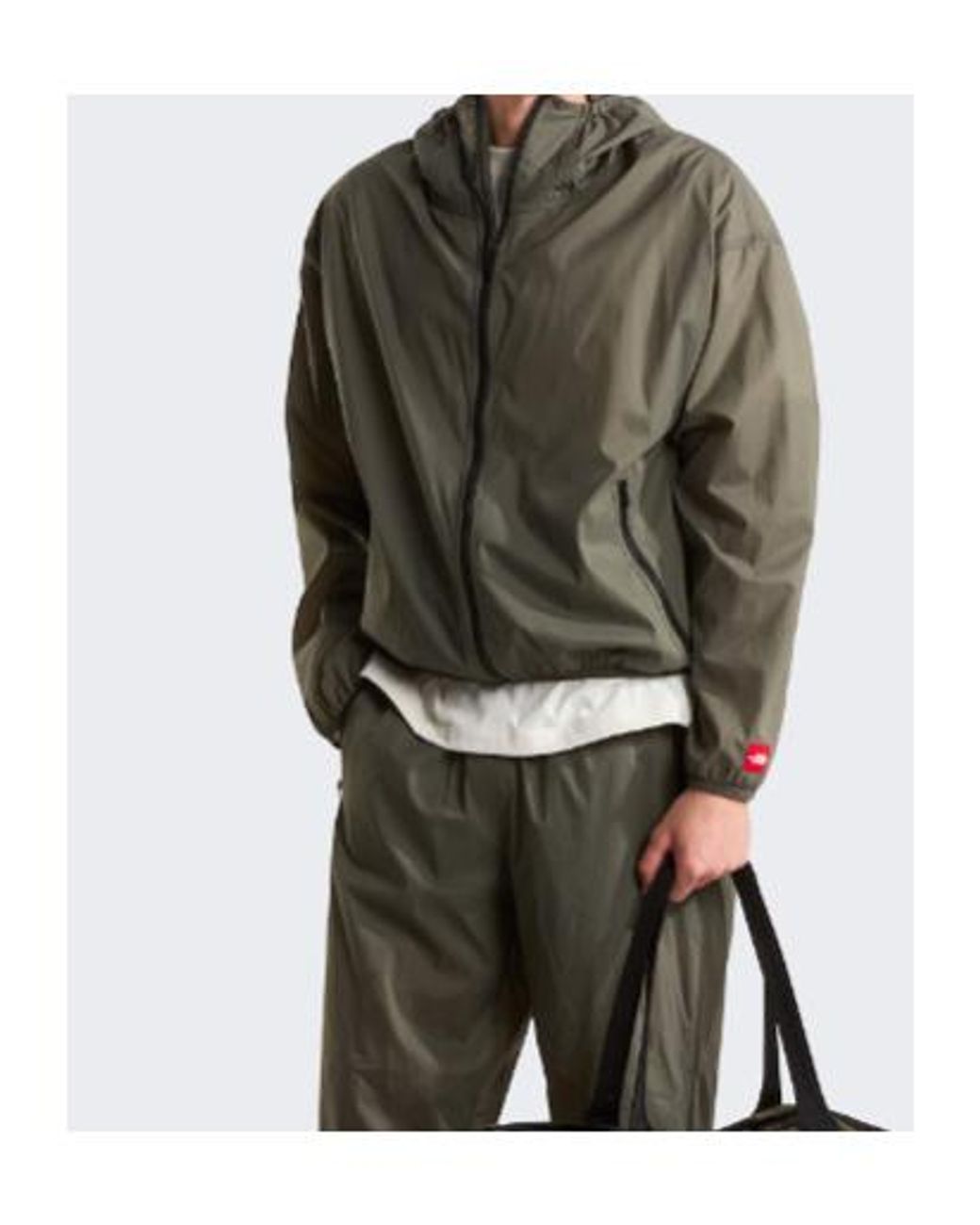 The North Face Green Tnf Box Packable Hooded Wind Jacket for men