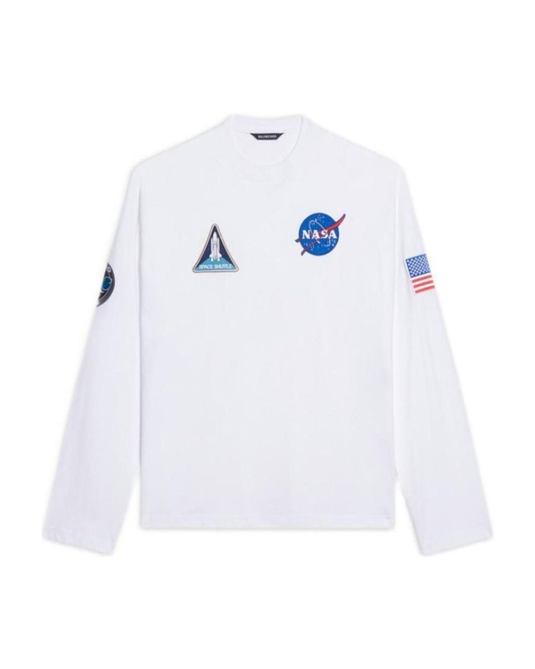 Balenciaga White Space Long-Sleeved T-Shirt