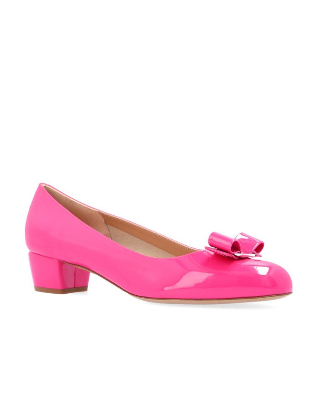 Ferragamo Pink Bow Low Heel Shoes