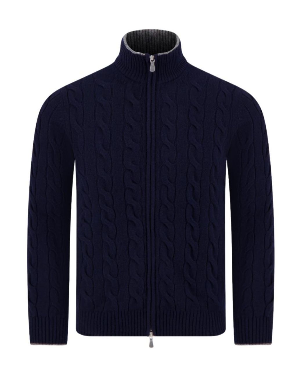Gran Sasso Blue Zippered Knit Cardigan for men