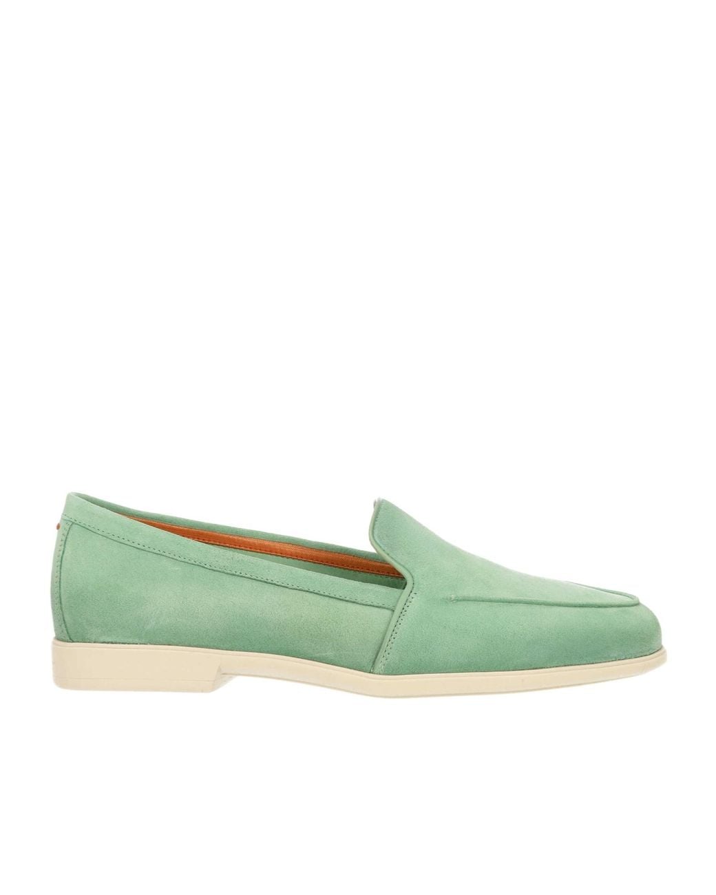Santoni Green Slip-On Flat Shoes