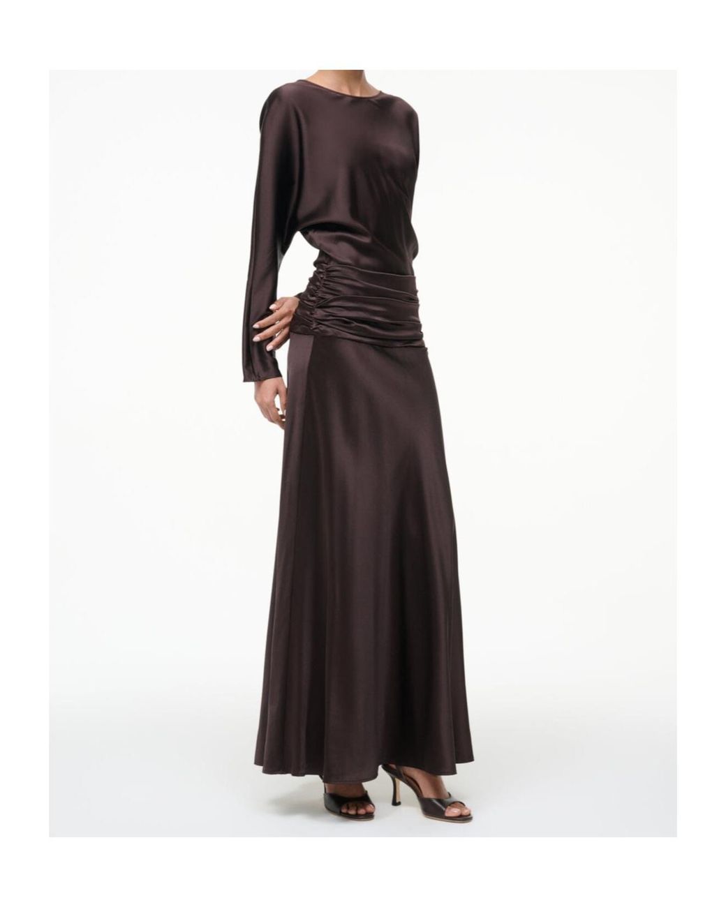 Staud Brown Long Sleeve Dress