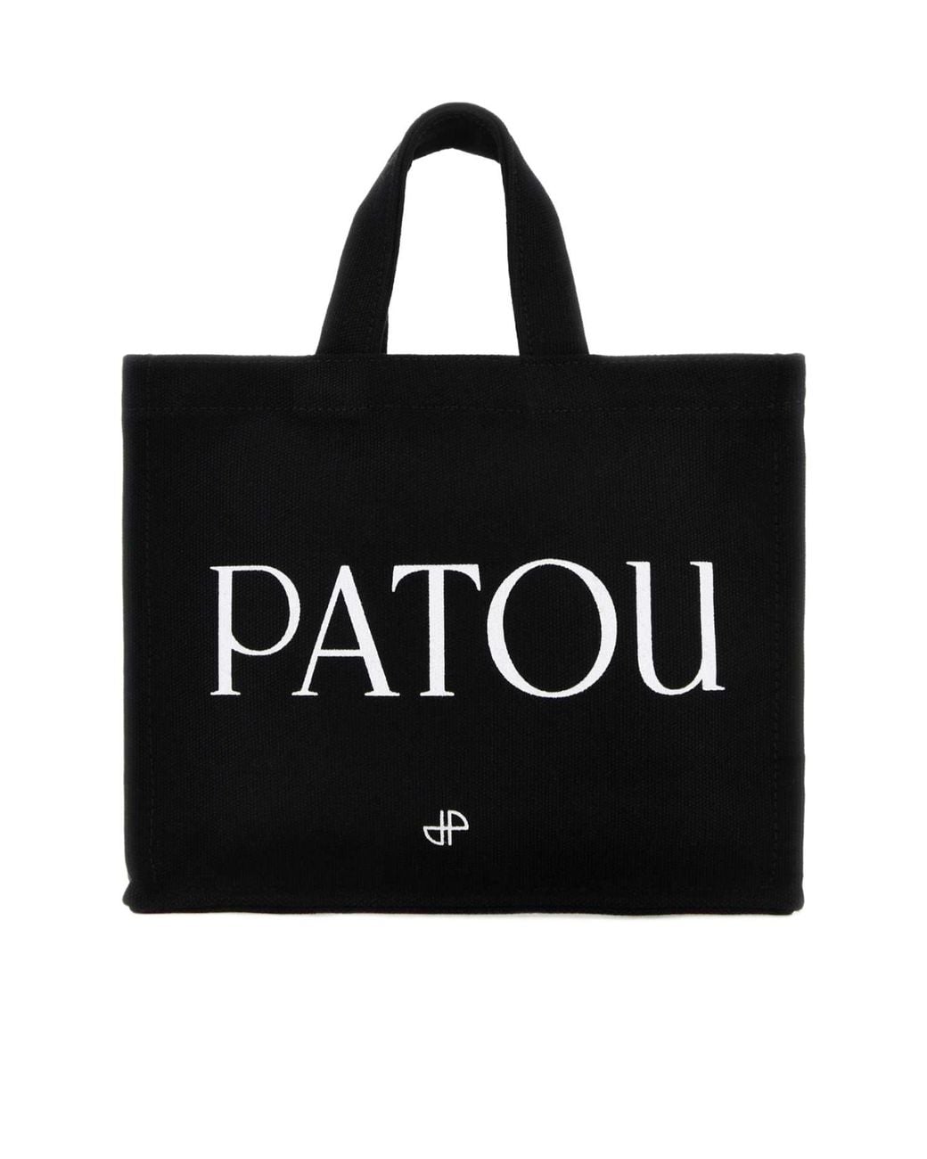 Patou Black Small Logo-Printed Top Handle Bag
