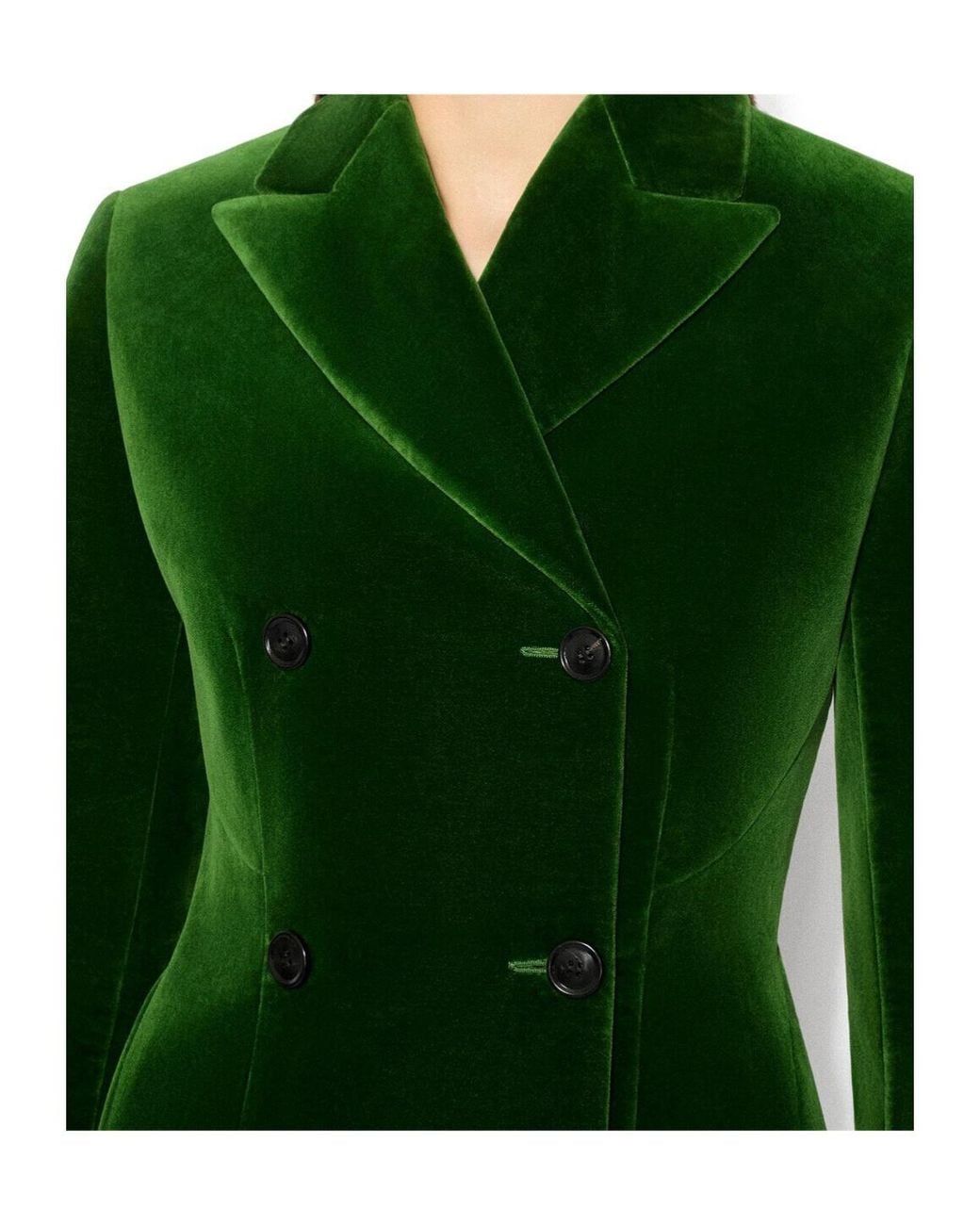 Alaïa Green Velvet Tailored Coat