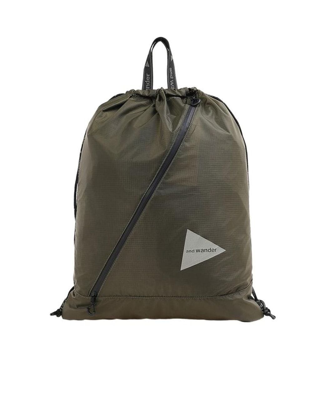 And Wander Green Drawstring Tote Bag for men