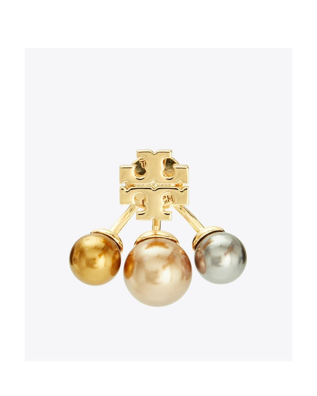 Tory Burch Metallic Kira Post-Back Pearl Earrings