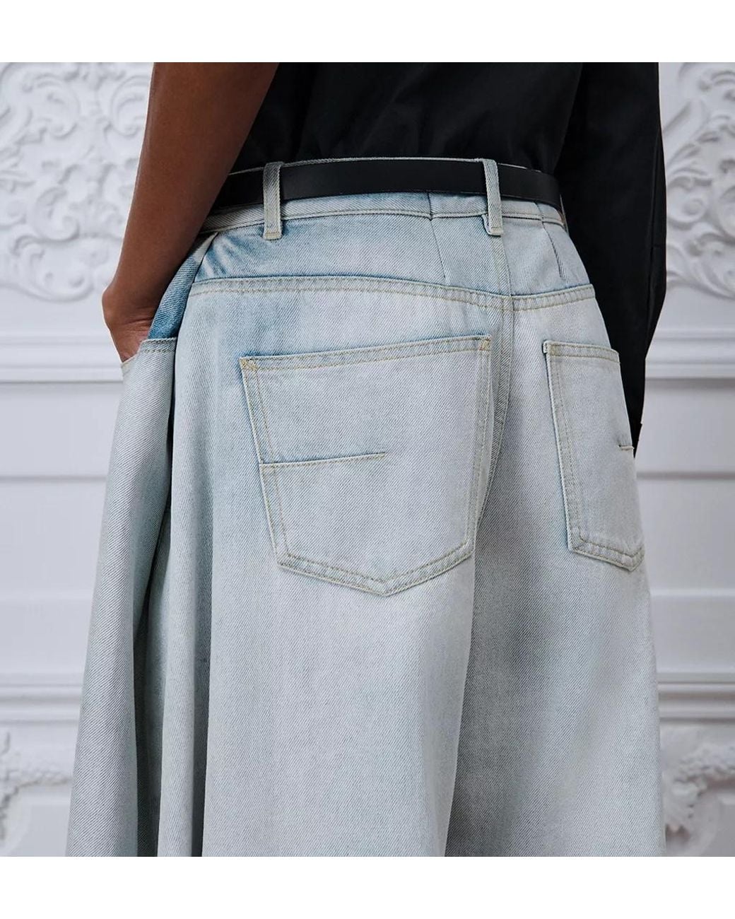 Dior Gray High-Rise Wide-Leg Jeans