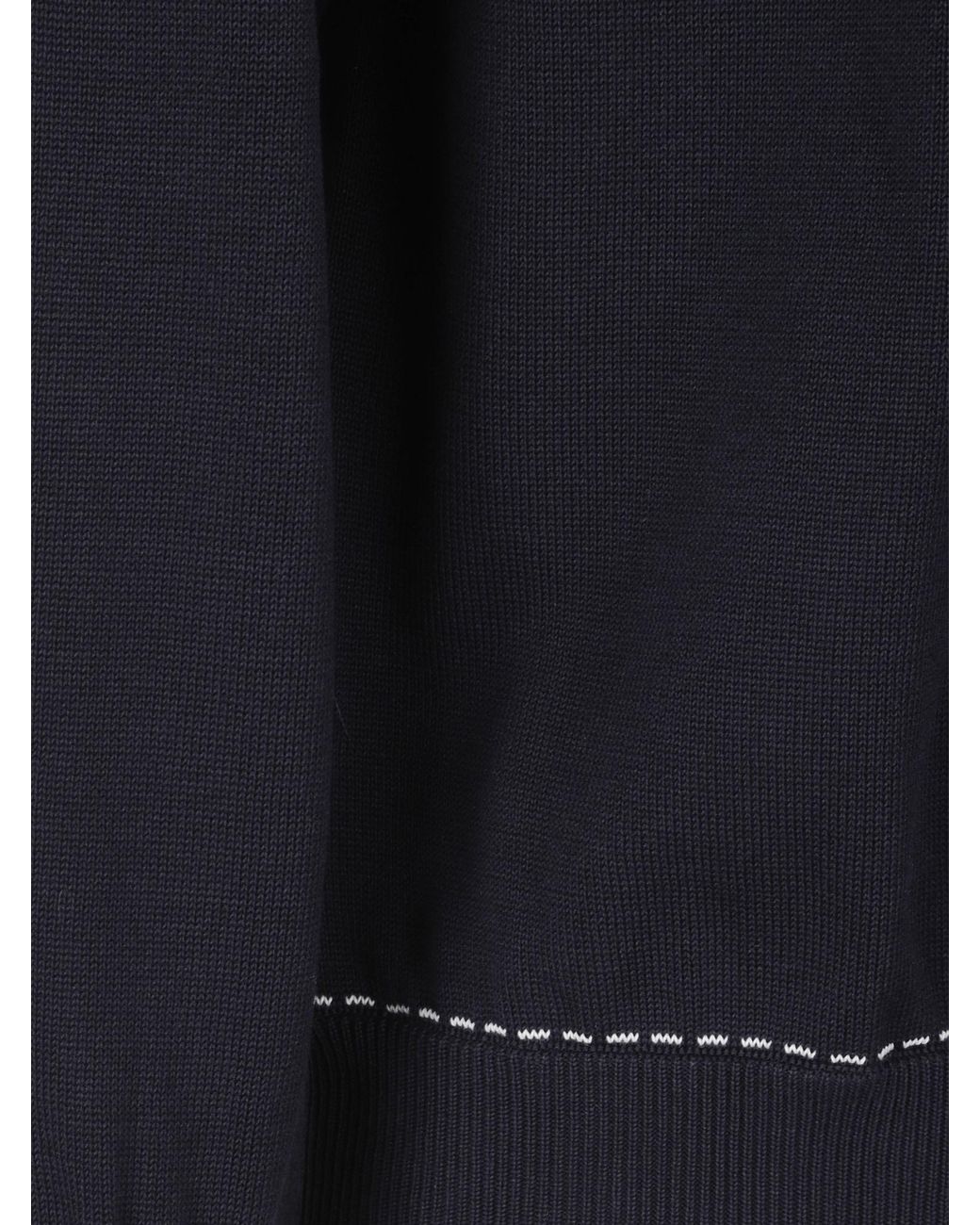 Eleventy Blue Contrast Stitch Knitted Sweater for men