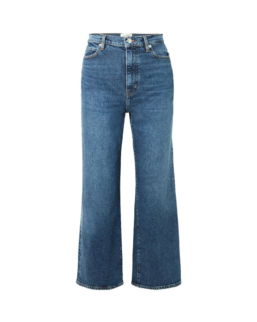 FRAME Blue The Wide High-Rise Wide-Leg Jeans