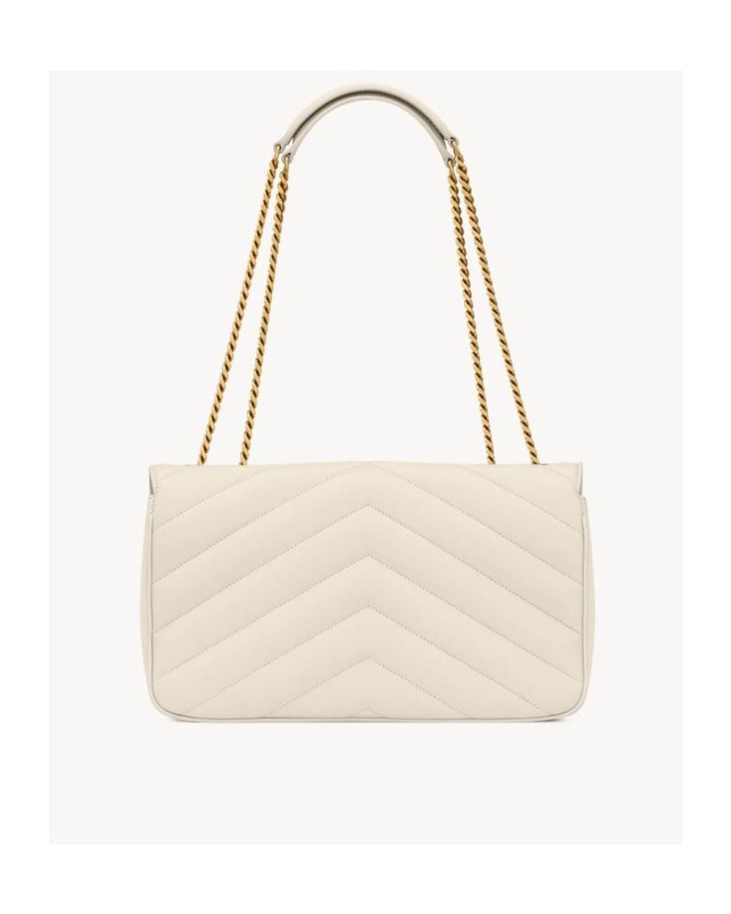 Saint Laurent White Loulou Medium Shoulder Bag