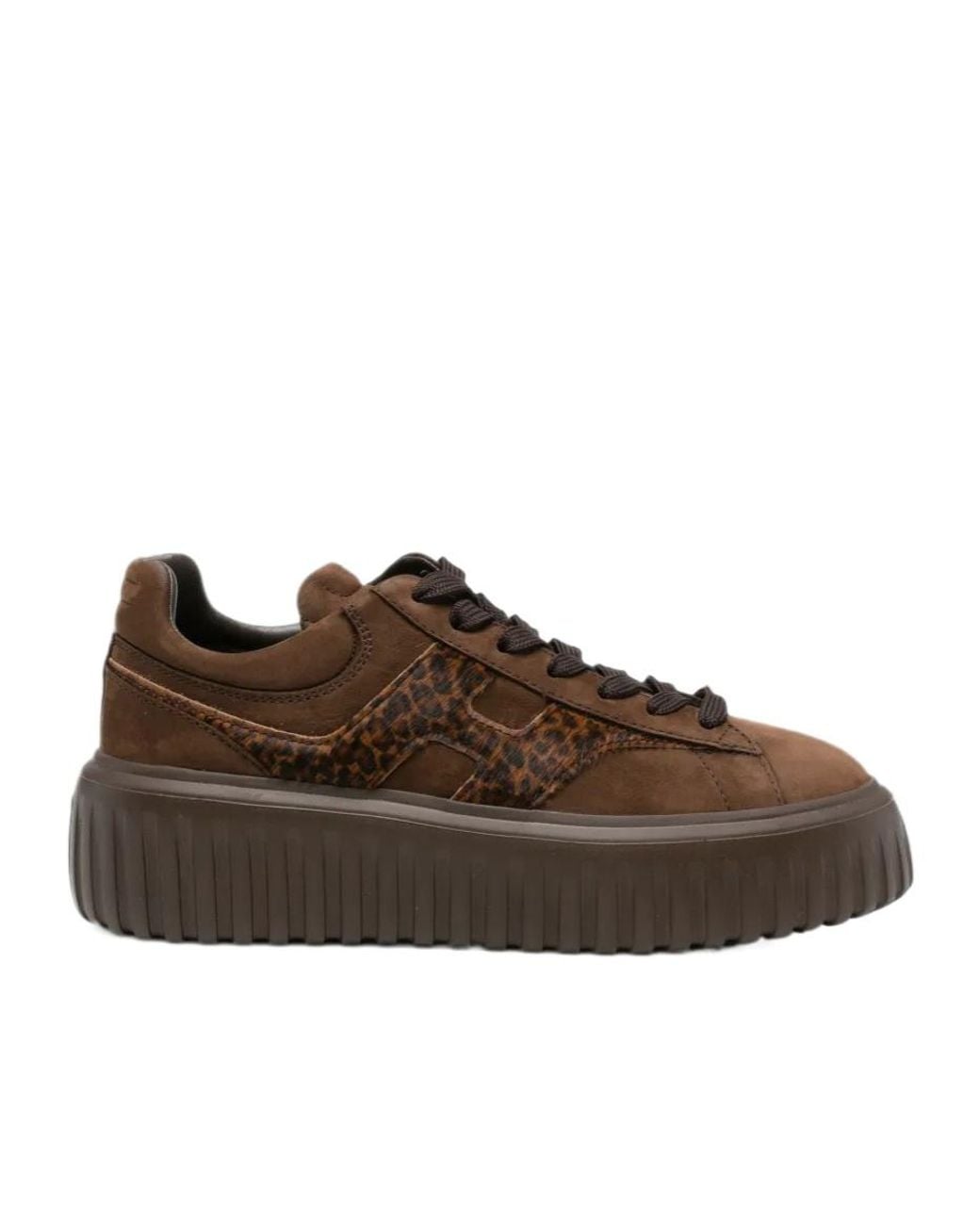 Hogan Brown Lace-Up Low-Top Casual Shoes