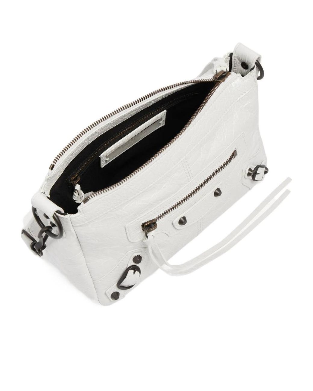 Balenciaga White Le City Moto Mini Shoulder Bag