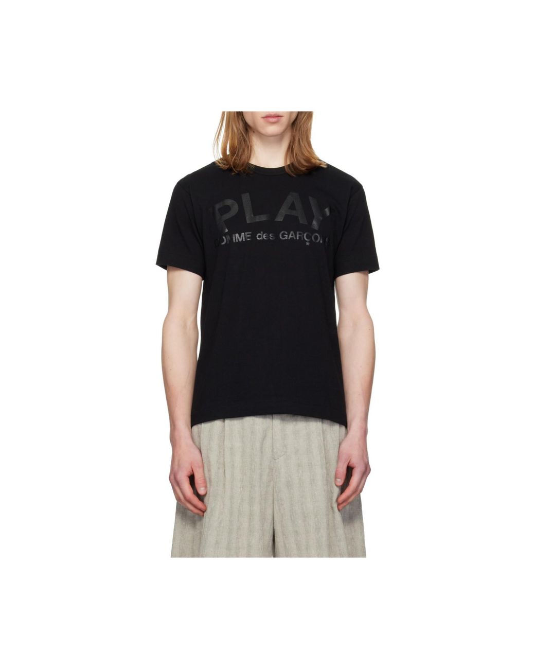 COMME DES GARÇONS PLAY Black Logo Printed T-Shirt for men