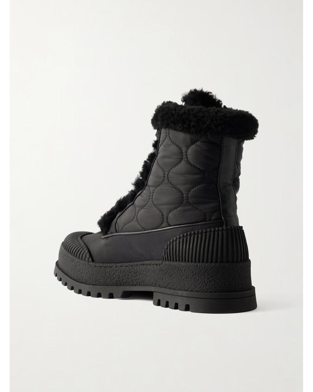 Aquazzura Black Quilted Nylon And Leather Ankle Boots